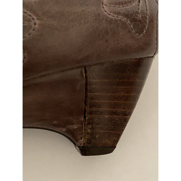 Pikolinos Embroidered Ankle Boots Heeled Slip On Almond Toe Brown EU 38 US 7.5 - Picture 10 of 11